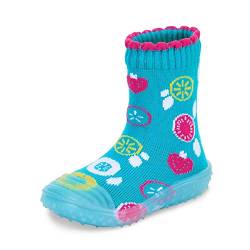 Sterntaler Mädchen Adventure-socks Früchte Hausschuh Socken, Türkis, 30 EU von Sterntaler