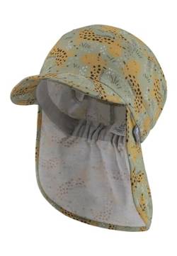 Sterntaler Schirmmütze mit Nackenschutz Giraffen - Unisex Schirmmütze Baby mit Druckmuster - Sonnenkappe mit UV -Schutz 50+ aus Flammgarnjersey - blassgrün, 45 von Sterntaler