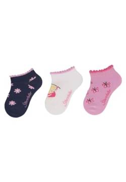 Sterntaler Sneaker -Socken 3er Pack Blumen - Kinder Sneaker Socken für Mädchen - Sneaker Socken mit Motiven - Socken für Kinder im Set - blau, 34 von Sterntaler