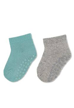 Sterntaler Unisex Kinder Fliesen Socken Baby Abs-söckchen Doppelpack Uni Kurz, Hellgrün, 20 von Sterntaler