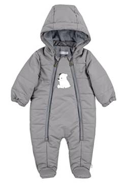 Sterntaler Unisex Kinder Overall Baby Overall Gesteppt mit Kapuze Eisbär Elia, Rauchgrau, 68 von Sterntaler