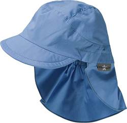 Sterntaler Unisex Kinder Schirmmütze mit Nackenschutz Ohne Bindebänder Mütze, samtblau, 55 von Sterntaler