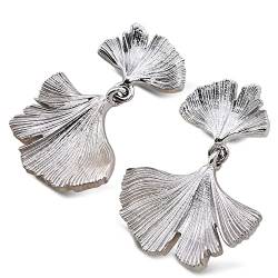 Handgefertigte Ginkgo-Blatt-Ohrhänger | Premium Ohrringe aus 925 Sterling Silber von Sternvoll Jewelry