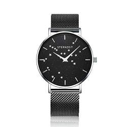 Sternzeit Unisex Uhr Sternzeichen Schütze A12360101-101 Edelstahl, schwarz von Sternzeit