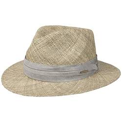 Stetson Caney Seagrass Traveller - Herrenhut aus Stroh - Sonnenhut mit elegantem Garniturband - Aus Stroh - Unifarbener Strohhut Frühjahr/Sommer Natur XL (60-61 cm) von Stetson