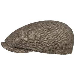 Stetson Hatteras Undyed Wool Flatcap - Mehrfarbige Mütze - Klassische Form - Natürliche Schurwolle - Made in The EU - Herren - Herbst/Winter beige-braun XL (60-61 cm) von Stetson