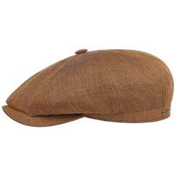 Stetson Hatteras Uni Leinen Flatcap - Unifarbene Mütze - Klassische Schiebermütze aus 100% Leinen - UV-Schutz 40 - Made in The EU - Herren - Frühjahr/Sommer rost 58 cm von Stetson