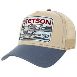 Stetson Rescue Team Trucker Cap Basecap Baseballcap Truckercap Meshcap Damen/Herren - Snapback, mit Schirm, Schirm Frühling-Sommer - One Size beige-blau von Stetson