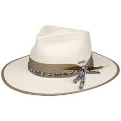 Stetson Rivalo Traveller Strohhut - Hut aus 100% Viskose - Elegante Form mit Schleife - Sommerhut - Damen/Herren - Frühjahr/Sommer cremeweiß M (56-57 cm) von Stetson