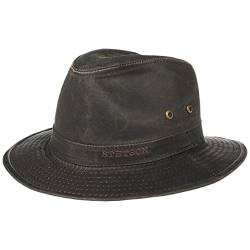 Stetson Vagabunden Traveller Hut Herren - Abenteuerhut aus Baumwolle mit UV-Schutz 40+ - Outdoorhut im Vintage-Stil - Baumwollhut Sommer/Winter - Sonnenhut - S (54-55 cm) braun von Stetson