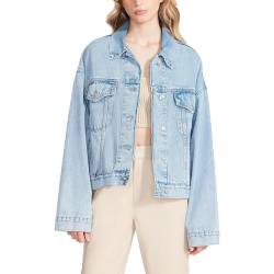 Steve Madden Apparel Damen Sienna Denim Jacke Mantel, Blau, S von Steve Madden Apparel