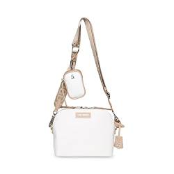 Steve Madden Damen Dome Crossbody Bag Farren Umhängetasche aus Nylon, Weißbraun von Steve Madden