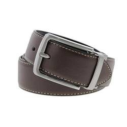 Steve Madden Herren Dress Casual Every Day Leather Belt Gürtel, braun/schwarz, 32 von Steve Madden