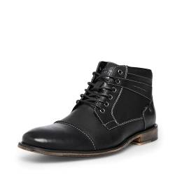 Steve Madden Herren Jotter Combat Boot, Schwarz (schwarzes Leder), 51 EU von Steve Madden