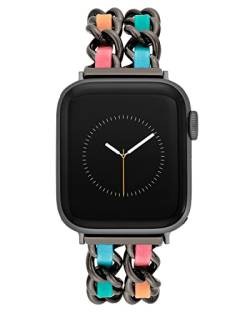 Steve Madden Modisches Kettenarmband für Apple Watch, Schwarz/Mehrfarbig, 38/40/41mm, Modern von Steve Madden