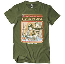 Steven Rhodes Offizielles Lizenzprodukt Cure for Stupid People Herren-T-Shirt (Olive), Medium von Steven Rhodes