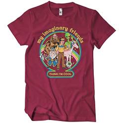 Steven Rhodes Offizielles Lizenzprodukt My Imaginary Friends Think I'm Cool Herren-T-Shirt (Tango-Rot), Large von Steven Rhodes