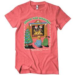 Steven Rhodes Offizielles Lizenzprodukt Smells Like Christmas Herren-T-Shirt (Rot-Heather), Small von Steven Rhodes