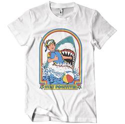 Steven Rhodes Offizielles Lizenzprodukt Stay Positive Herren-T-Shirt (Weiß), Medium von Steven Rhodes