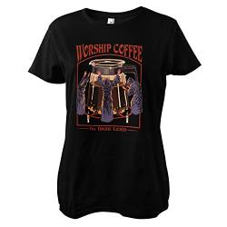Steven Rhodes Offizielles Lizenzprodukt Worship Coffee Frauen T-Shirt (Schwarz), Large von Steven Rhodes