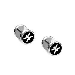 Herren Ohrstecker Edelstahl, Ohrstecker Herren 8 MM Schwarz Ohrringe Fische Schmuck Geburtstagsgeschenk von Stfery