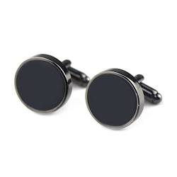 Manschettenknöpfe Gravur Hochzeit, Manschettenknöpfe Schwarz Rund Schwarz Kupfer Cufflinks Schmuck Geschenk von Stfery