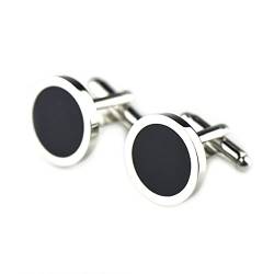 Manschettenknöpfe Hochzeit Vintage, Manschettenknopf Rund Silber Schwarz Kupfer Cufflinks Anzug Accessoires Schmuck Geschenk von Stfery