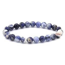 Modabile Armband, Herren Armband Blau Saphir 8mm Saphirperle Kristall Chakra Modeschmuck Geschenk von Stfery