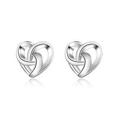 Ohrringe Silber Stecker Hochzeit, Ohrringe Damen Modern Ohrstecker Herzförmig Länge 7MM Modeschmuck Earrings Geschenk von Stfery