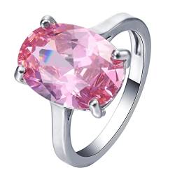 Solitärring Zirkonia, Ringe Frauen Freundschaft Silber Rosa 52 Modeschmuck Cocktail Party Elegant Jahrestag Geschenk von Stfery