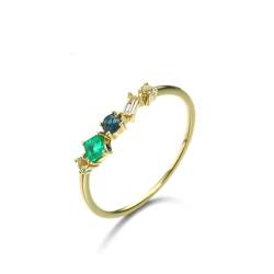 Stfery Damenring Gold 585 Ringe für Frauen Rund Diamant Ring Damen Verlobungsring von Stfery