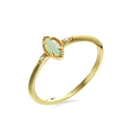 Stfery Echtgold 585 Damen Ring für Frauen Marquise Opal Ehering Damen Einzeln von Stfery