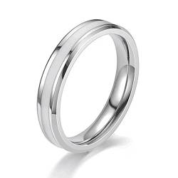 Stfery Edelstahl Ring Damen Breit 4MM Öltropfen Eboy Rings Weißsilber Eternity Ring zum Valentinstag, 54 (17.2) von Stfery