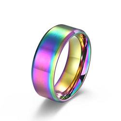 Stfery Edelstahl Ring Poliert matt gebürstet Verlobung Ring Mann Farbe Ehering Verlobungsring zum Valentinstag, 65 (20.7) von Stfery