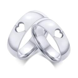 Stfery Edelstahl Ring Vintage Hohles Herz Herren Ringe Vintage Stahl Ehering Vintage zum Valentinstag, Größe 67 (21.3) von Stfery