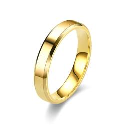 Stfery Edelstahl Ringe Herren, 4mm Ring Gold 4mm Hochglanz Verlobungsring Mann von Stfery