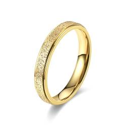 Stfery Edelstahlring für Herren, 4mm Ring Gold 4mm Matt Verlobungsringe Herren von Stfery