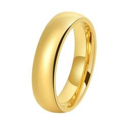 Stfery Edelstahlringe für Herren Matt, 6mm Ringe Gold Einfach Poliert Hochzeitsring Mann von Stfery