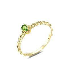 Stfery Ehering 18 Karat Gold Ring für Damen Tropfen Diopsid Verlobungsring Damen von Stfery