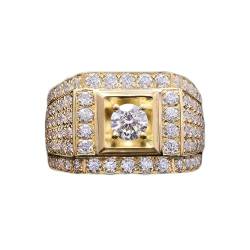 Stfery Ehering 18 Karat Gold Ringe für Frauen 0.5ct Rund Moissanit Ringe Herren von Stfery