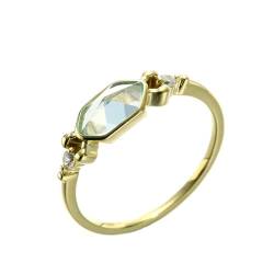 Stfery Ehering 18 Karat Gold Ringe für Frauen Marquise Topas Ring Frauen Verlobung von Stfery