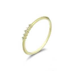 Stfery Ehering 18 Karat Ring für Damen Rund Topas Ring Frauen Verlobung von Stfery