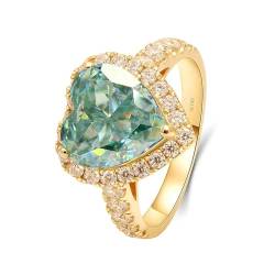 Stfery Ehering Damen Gold 585 Echtgold Ring für Damen 4ct Herz Moissanit Ehering Damen Einzeln von Stfery