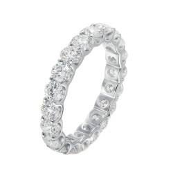 Stfery Eheringe 585 Weißgold Ring für Damen 0.1ct Rund Erstellt Diamant Ringe für Damen Klassisch von Stfery
