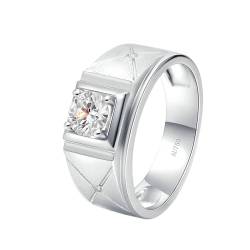 Stfery Eheringe 585 Weißgold Ring für Frauen 0.5ct Rund Erstellt Diamant Ring für Männer von Stfery
