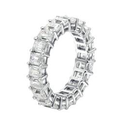 Stfery Eheringe 585 Weißgold Ringe für Frauen 0.25ct Smaragd Moissanit Ringe für Damen von Stfery