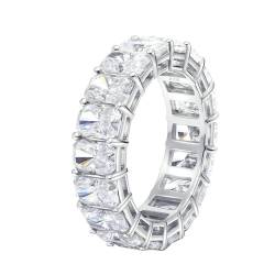 Stfery Eheringe 585 Weißgold Ringe für Frauen 0.3ct Radiant Moissanit Ring Verlobung Damen von Stfery