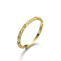 Stfery Eheringe Damen Gold 585 Ringe für Frauen Rund Zirkonia Frauen Ring Verlobung von Stfery