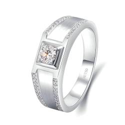 Stfery Eheringe Weissgold 585 Ring für Frauen 0.5ct Rund Moissanit Ringe für Männer von Stfery