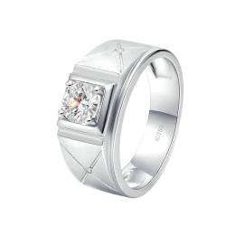 Stfery Eheringe Weissgold 585 Ringe für Damen 0.5ct Rund Moissanit Ring Männer Verlobung von Stfery